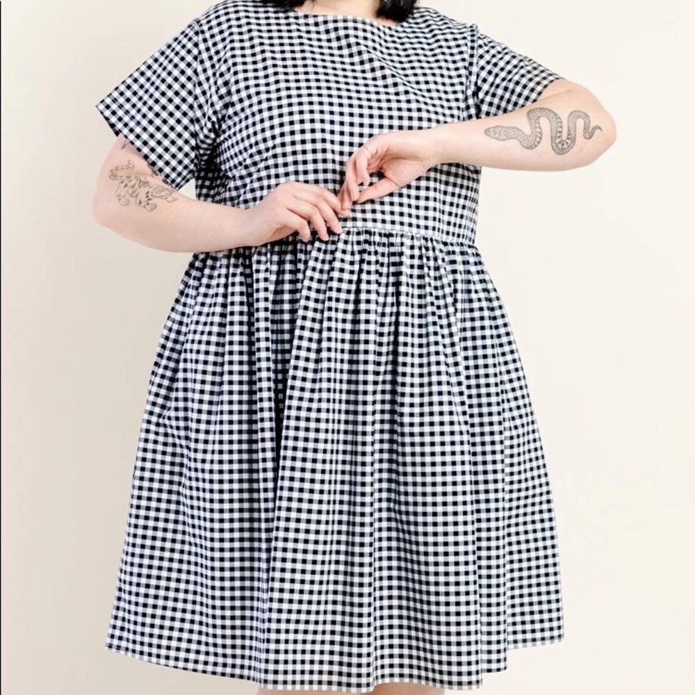 Tradlands Nico dress in Black Gingham, never worn, size small